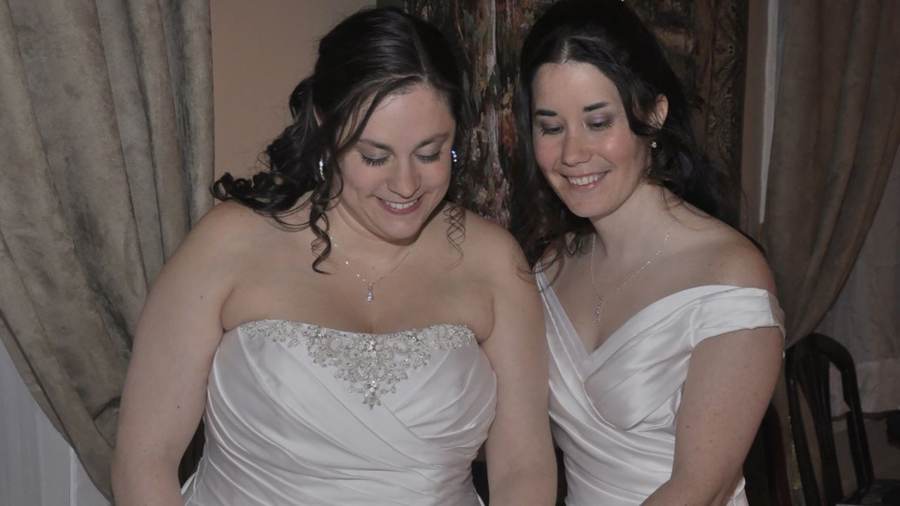 Dana, left, and Kristy Dumont got married in Vermont in 2011.