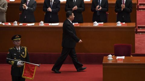 China's President Xi Jinping arrives for a celebration marking the 40th anniversary of China's Reform and Opening at the Great Hall of the People in Beijing on December 18.