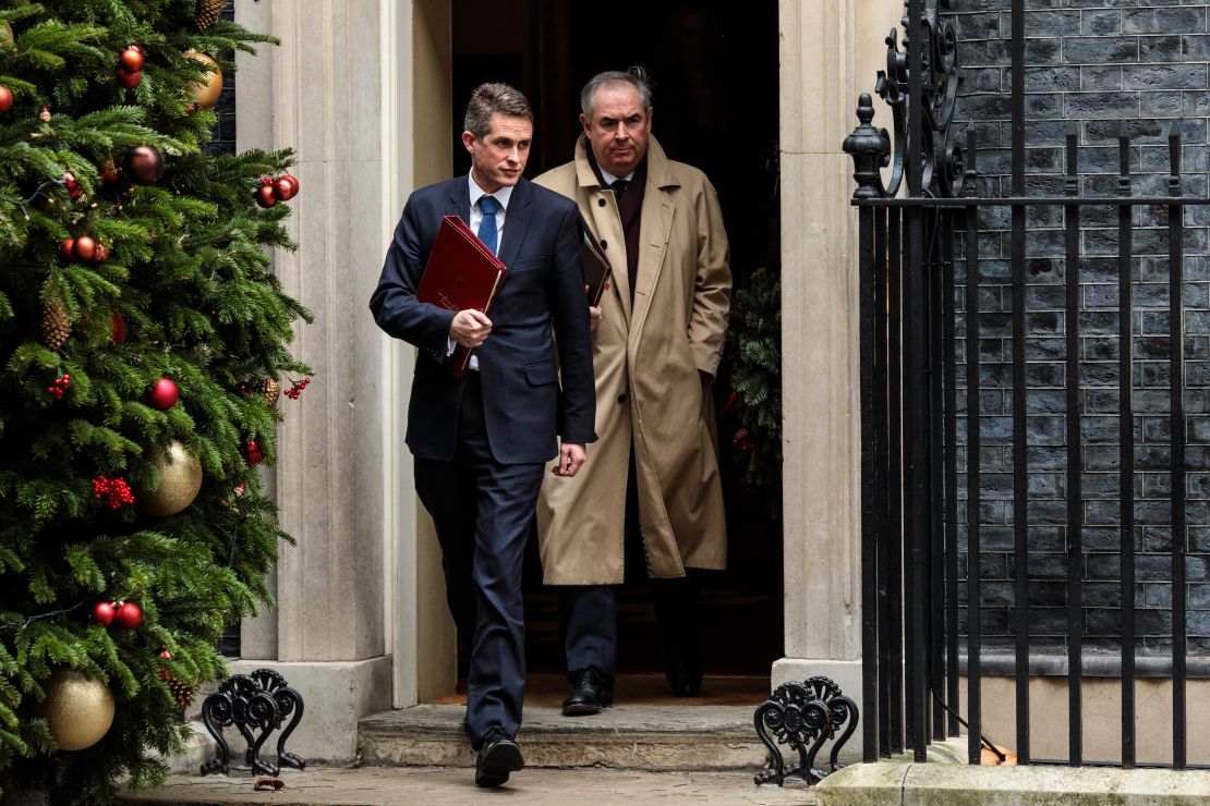 Gavin Williamson, left, told the House of Commons on Tuesday that 3,500 troops will 'held at readiness' in case of a no-deal Brexit.