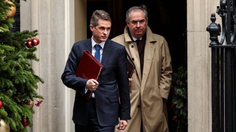 Gavin Williamson, left, told the House of Commons on Tuesday that 3,500 troops will 'held at readiness' in case of a no-deal Brexit.