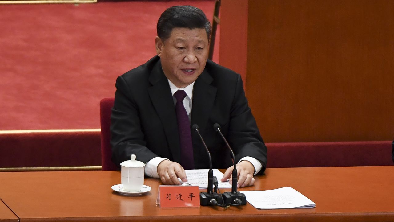 China's President Xi Jinping gives a speech during a celebration meeting marking the 40th anniversary of China's reform and opening up at the Great Hall of the People in Beijing on December 18, 2018. (Photo by WANG Zhao / AFP) / The erroneous mention[s] appearing in the metadata of this photo by WANG Zhao has been modified in AFP systems in the following manner: [correcting Source to AFP instead of Pool]. Please immediately remove the erroneous mention[s] from all your online services and delete it (them) from your servers. If you have been authorized by AFP to distribute it (them) to third parties, please ensure that the same actions are carried out by them. Failure to promptly comply with these instructions will entail liability on your part for any continued or post notification usage. Therefore we thank you very much for all your attention and prompt action. We are sorry for the inconvenience this notification may cause and remain at your disposal for any further information you may require.        (Photo credit should read WANG ZHAO/AFP/Getty Images)