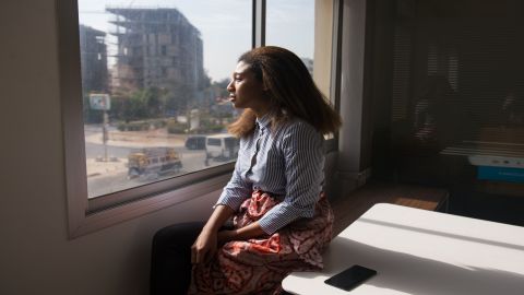 Olivia Codou photographed in the Dakar office she shares with other startup entrepreneurs.