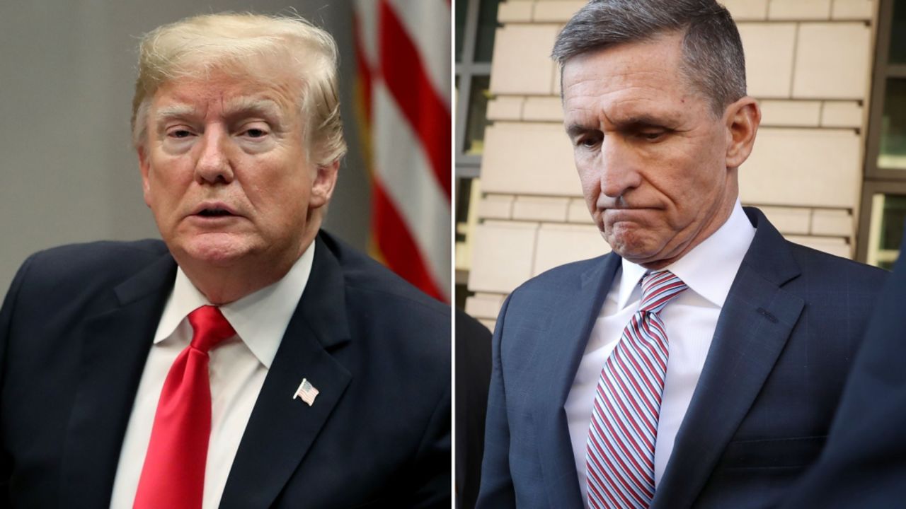 President Donald Trump (left) and his former national security adviser Michael Flynn (right).