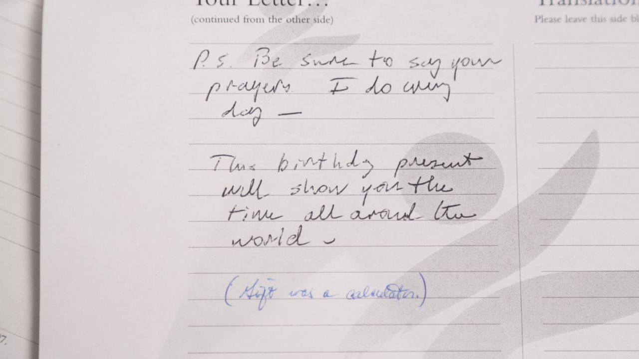 "P.S. Be sure to say your prayers. I do every day," President Bush wrote.