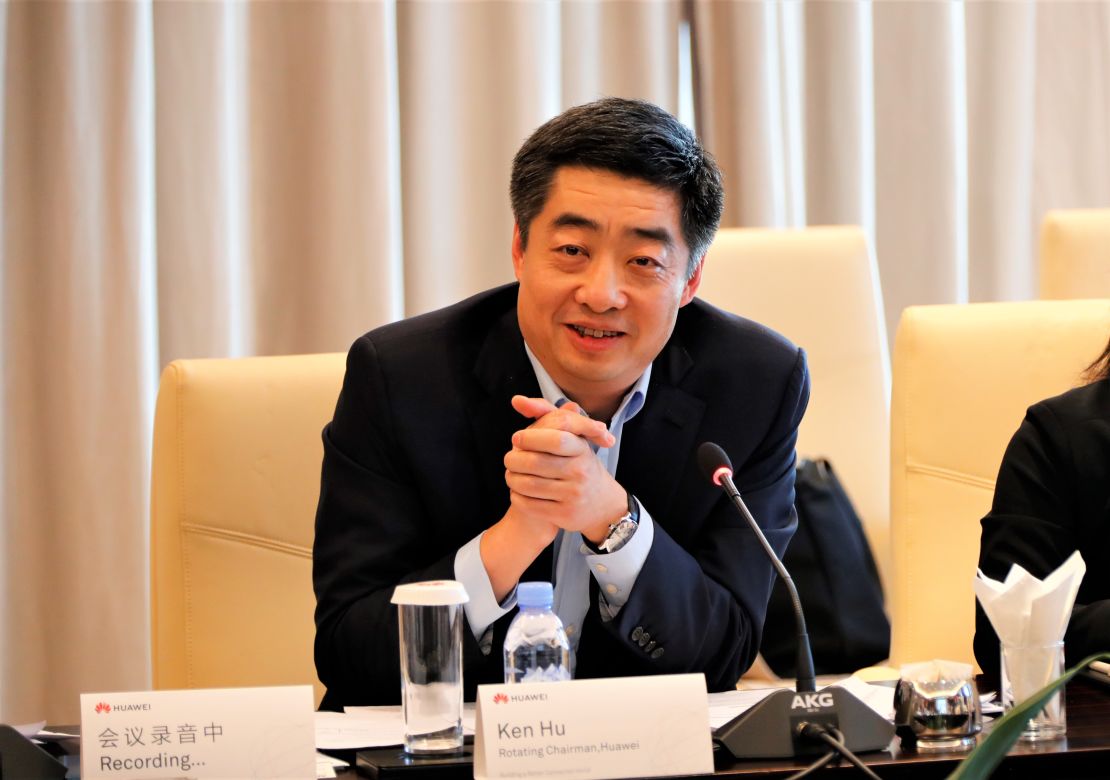 Huawei Deputy Chairman Ken Hu at a media briefing on Tuesday. Business operations have continued as normal since the arrest of CFO Meng Wanzhou, he said.