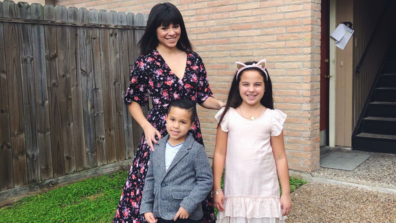 Almaguer and her two children, Emily and Everett.