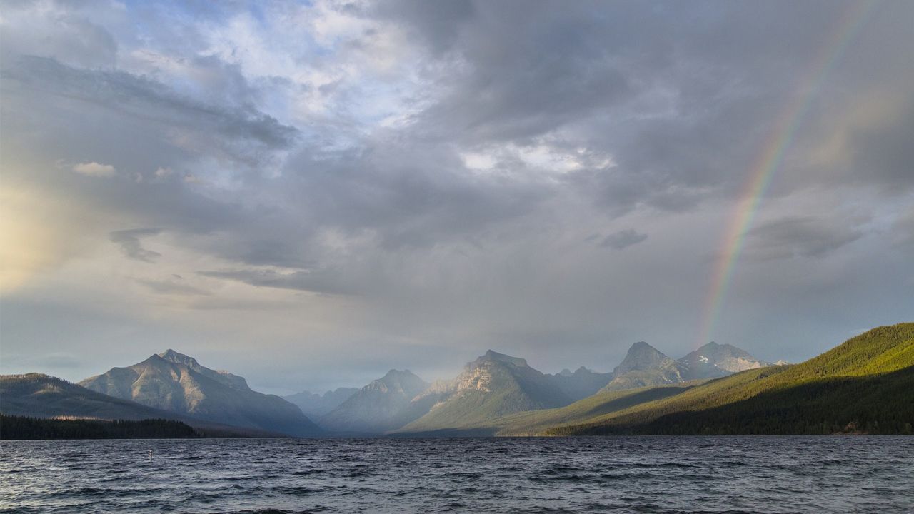 A rainbow at Glacier National Park.