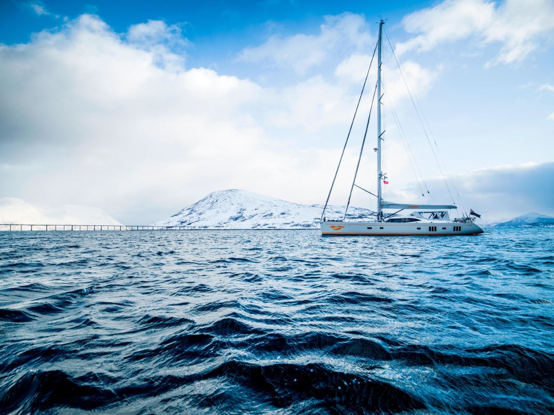 The Firebird yacht sets sail on an odyssey around the Lyngen Alps and beyond, dropping off skiers in a tiny rubber dinghy for a day's ski touring.
