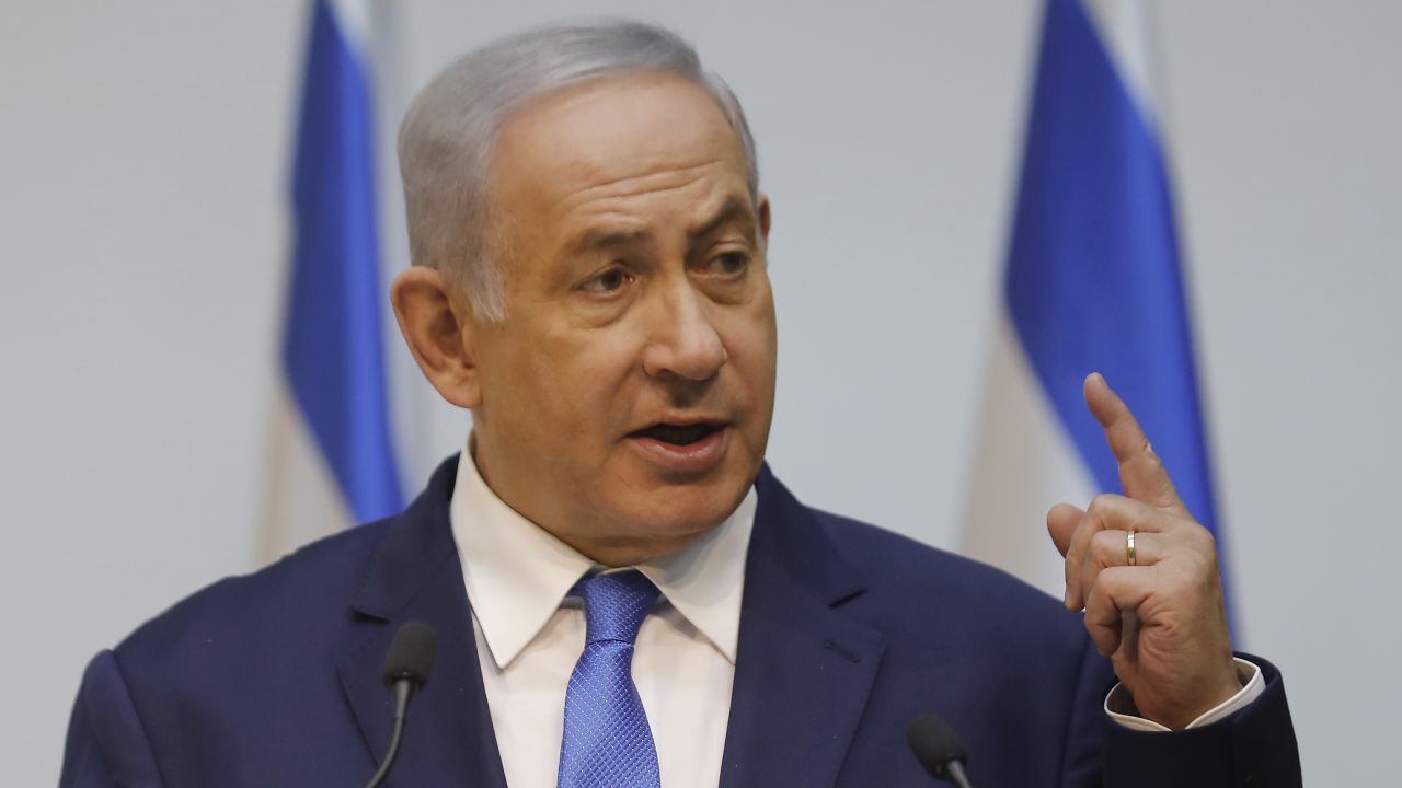 Israeli Prime Minister Benjamin Netanyahu speaking ahead of a UN Security Council meeting on Wednesday.