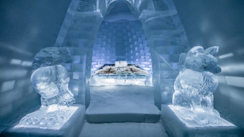 <strong>Ethereal: </strong>This otherworldly design by a team from Sweden, Spain and Slovakia is called "Haven." In this suite, a supposed magical ice portal is guided by two creatures.