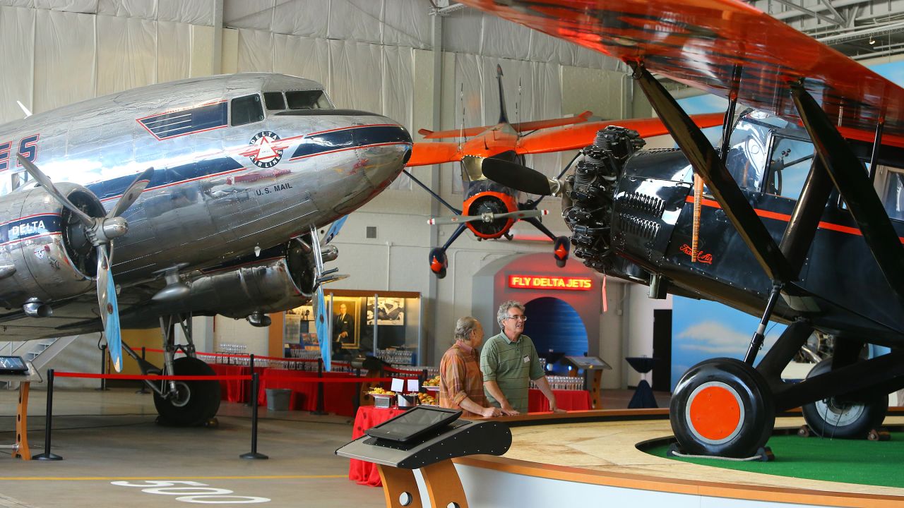 <strong>Delta Flight Museum, Atlanta, GA:</strong> Reopening in 2014 after a $12 million renovation, the Delta Flight Museum is two World War II-era hangars chock full of exhibits on the airline's history as well as of those it's taken over through the years, including Pan Am, Continental and Northwest. 