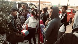 Central American and Mexican asylum seekers boarded a van to a migrant shelter in Nogales, Sonora, Mexico, on Dec. 13, 2018. They had been waiting from a day to two weeks to apply for asylum at the US port of entry in Nogales, Arizona.