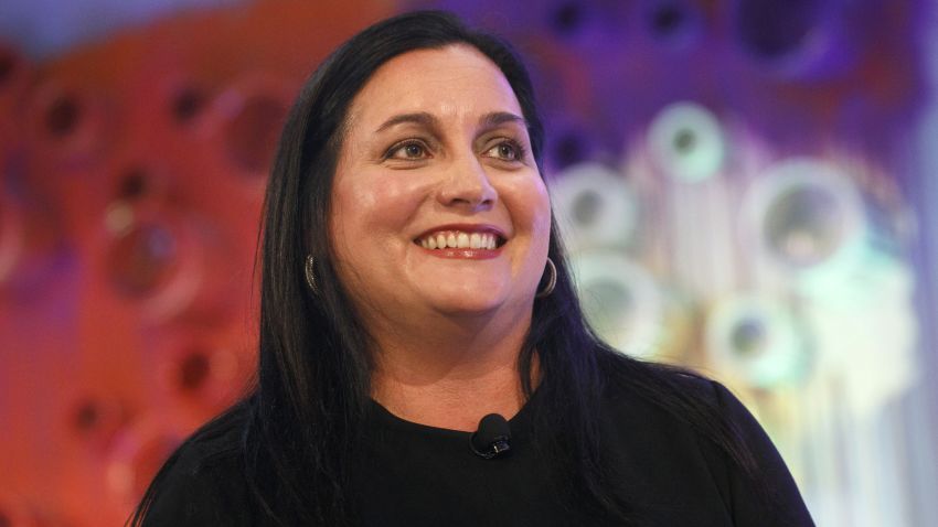 Cindy Robbins, president and chief people officer of Salesforce.com Inc., smiles during the Fortune's Most Powerful Women conference in Dana Point, California, U.S., on Tuesday, October 2, 2018. The conference brings together leading women in business, government, philanthropy, education and the arts for conversations to inspire and deliver advice. Photographer: Patrick T. Fallon/Bloomberg via Getty Images