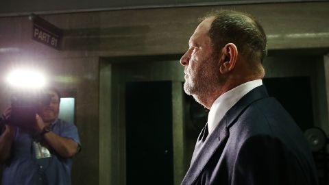  Harvey Weinstein arrives to plead not guilty to three felony counts in New York Supreme Court on June 5, 2018 in New York City.