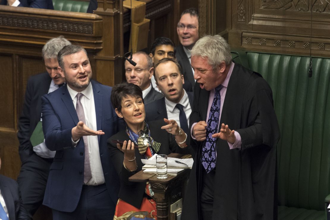 The Speaker of the House, John Bercow, said he examined footage of the incident and couldn't be certain what was said.