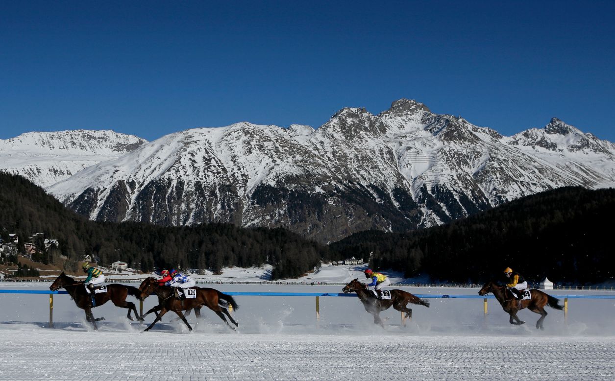 St. Moritz is known for world-class skiing, glitz, glamor and...horse racing? The venue for the White Turf event, held three days a year, isn't your typical racecourse. Instead, it's held on a frozen lake.