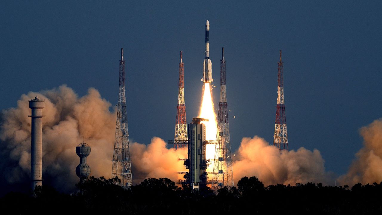 A military communication satellite is launched into space from Andhra Pradesh, India, on Wednesday, December 19.