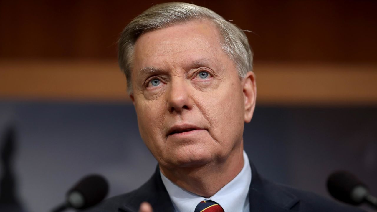 Sen. Lindsey Graham, a Republican from South Carolina, speaks during a news conference at the US Capitol in December in Washington, DC. (Win McNamee/Getty Images)