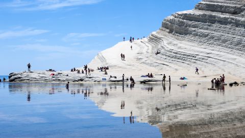 The Scala dei Turchi is formed by marl, a sedimentary rock with a characteristic white color.
