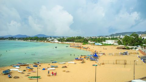 The central beach of Hammamet, in Tunisia.