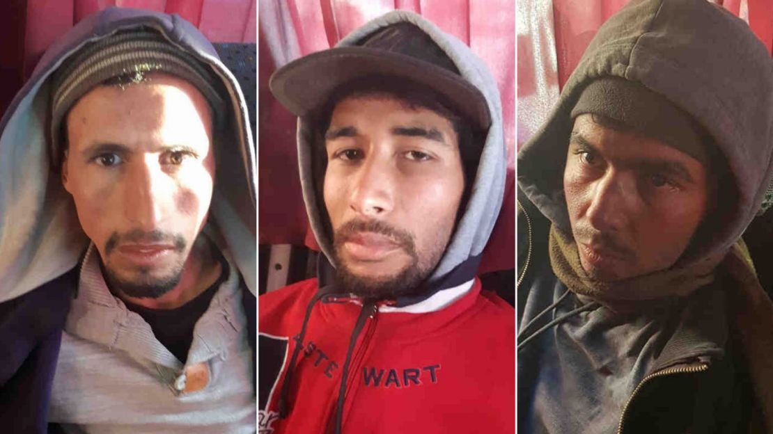 Moroccan authorities say these three men, seen here in images provided by state media outlet 2M, were with the women before they were killed.