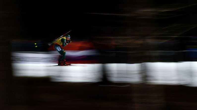 Dorothea Wierer of Italy competes during the Women's 12.5 Km Mass Start competition of IBU World Cup Biathlon in Nove Mesto, Czech Republic on December 23.