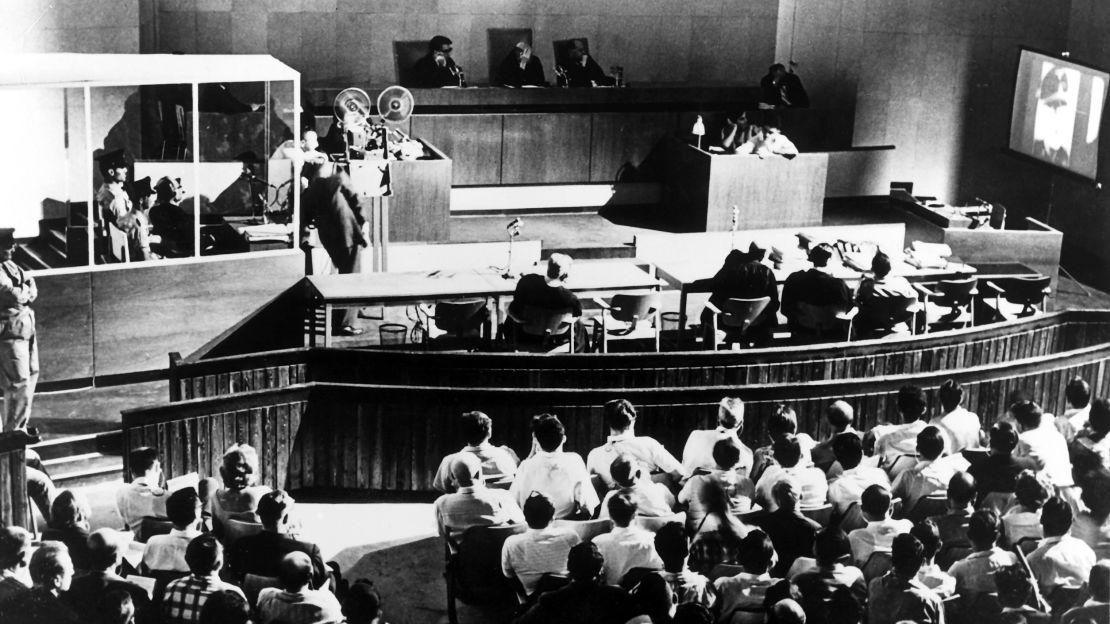 Adolf Eichmann, the Holocaust's "architect," goes on trial in Jerusalem in 1961 after Israel captured him.