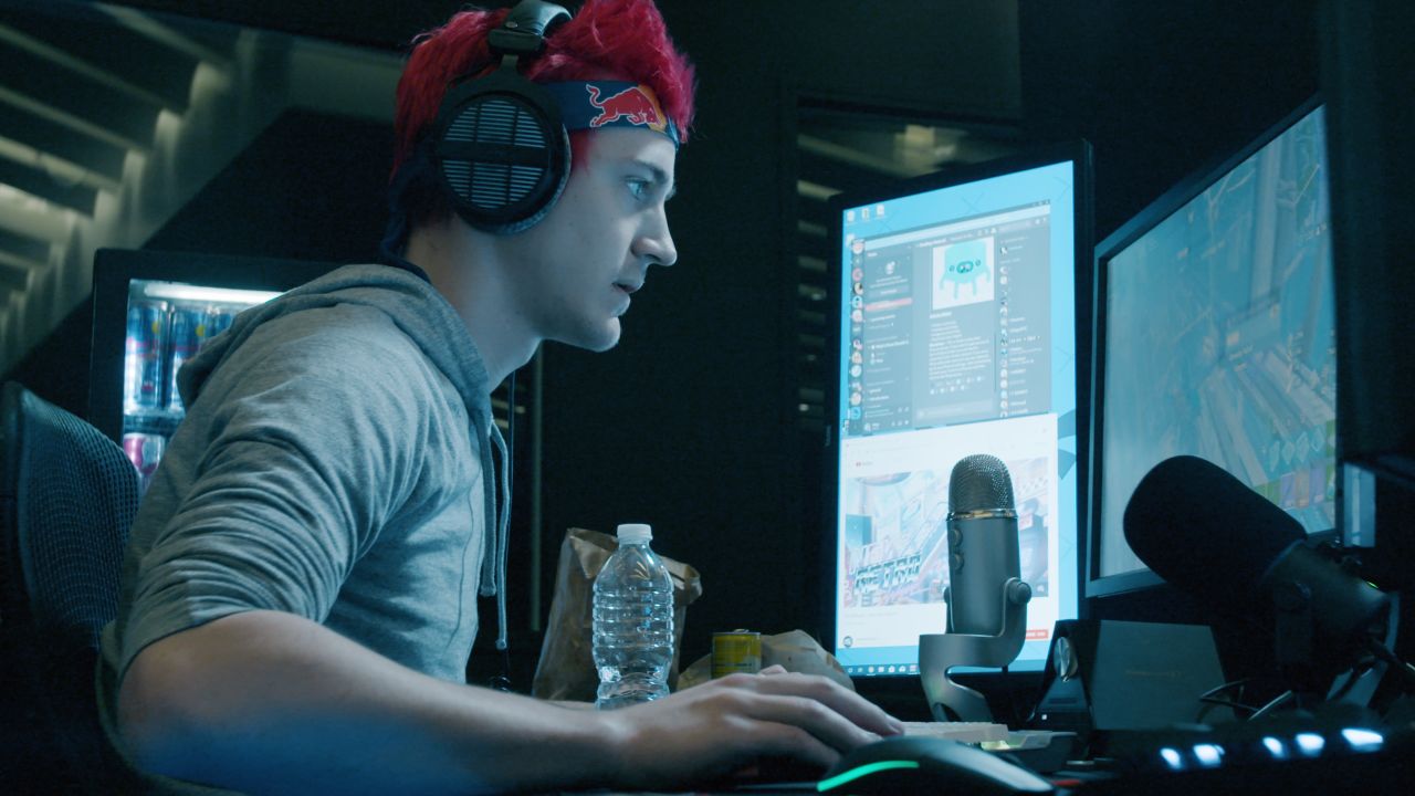 Tyler "Ninja" Blevins streams himself playing the popular video game Fortnite. 