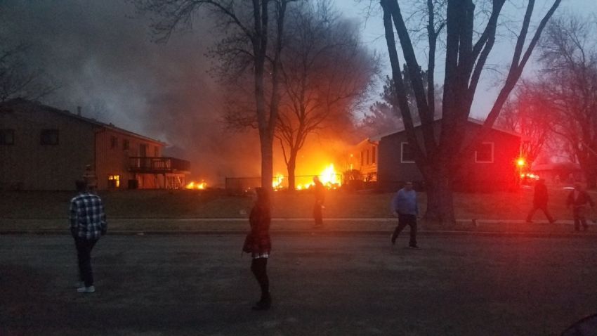 One person has died after a small single engine aircraft went down in a yard area between two residential buildings in Sioux Falls, South Dakota, on Tuesday, December 25, 2018. 