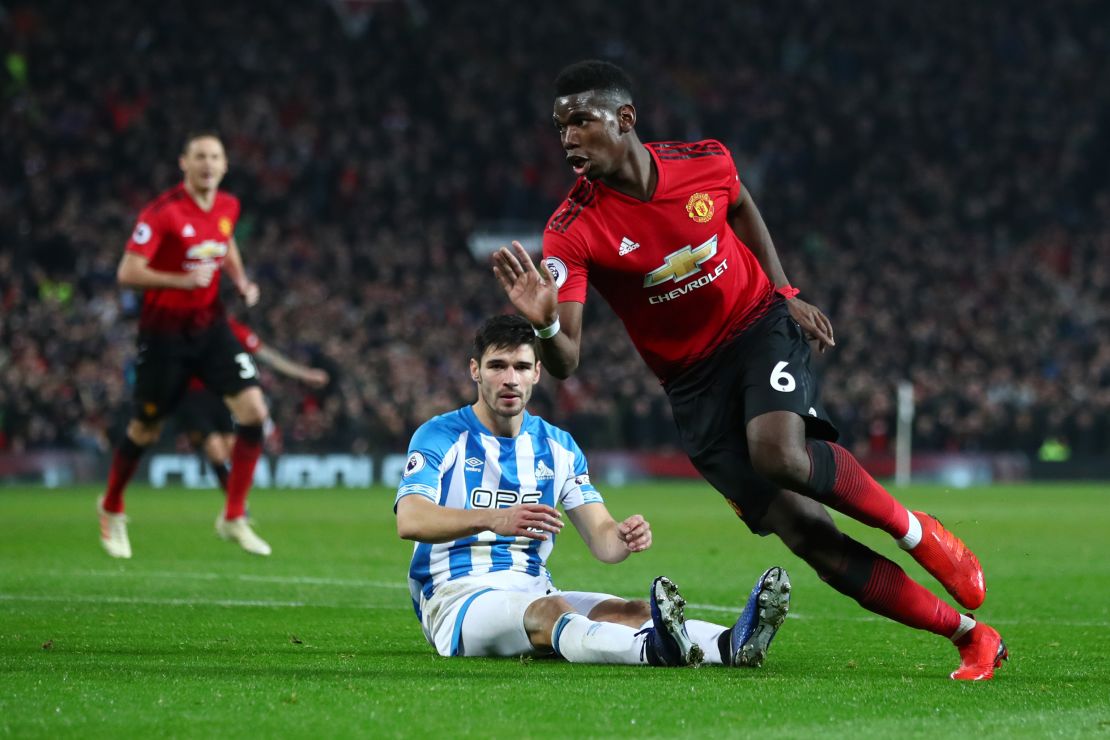 Paul Pogba found goalscoring form for Manchester United in the Old Trafford victory over Huddersfield Town.