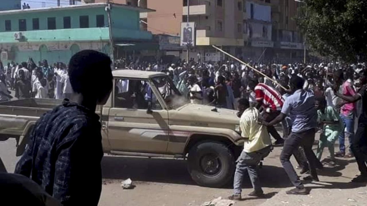An anti-government protest in Kordofan, Sudan, on Decmber 23. 