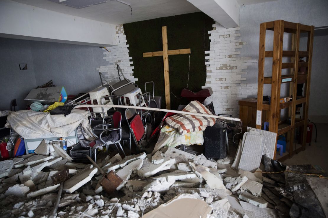 A demolished house church is seen in the city of Zhengzhou in central China's Henan province in June.