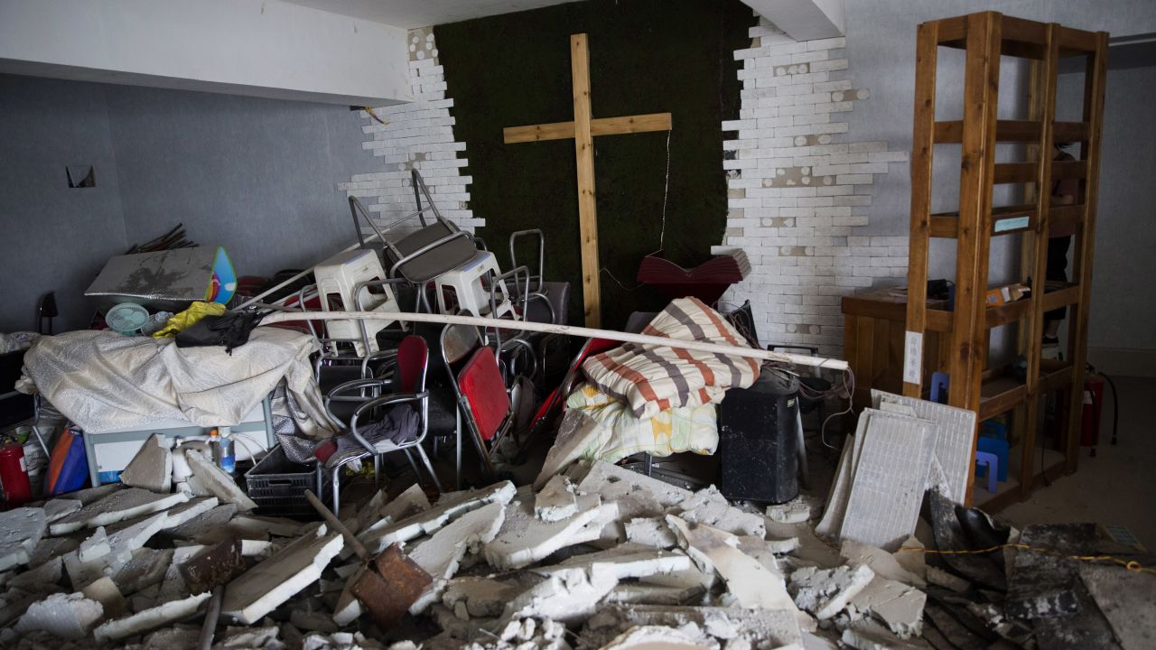 A demolished house church is seen in the city of Zhengzhou in central China's Henan province in June.