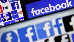 A picture taken on November 20, 2017 shows logos of US online social media and social networking service Facebook. / AFP PHOTO / LOIC VENANCE        (Photo credit should read LOIC VENANCE/AFP/Getty Images)