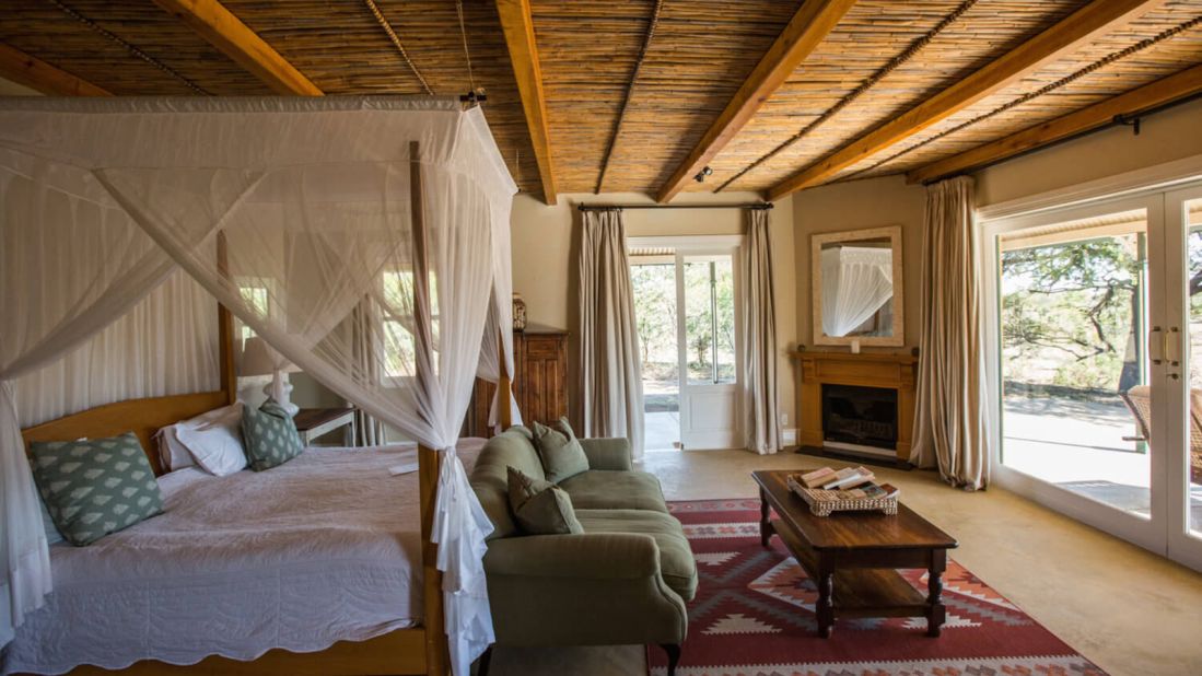 <strong>Karoo Lodge, Samara Private Game Reserve, South Africa:</strong> Suites are large and luxurious, outfitted with fireplaces, sun decks and spacious ensuites with deep-soak tubs.
