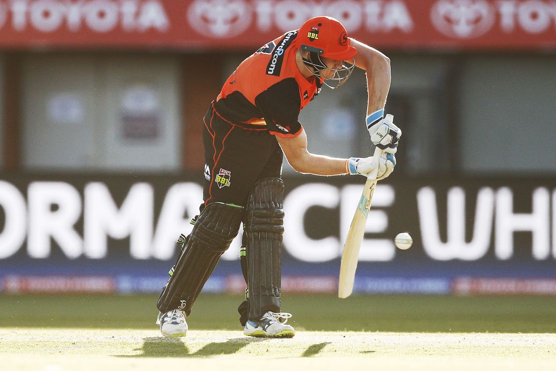 Cameron Bancroft of Perth Scorchers bats during the Big Bash League match against the Hobart Hurricanes.