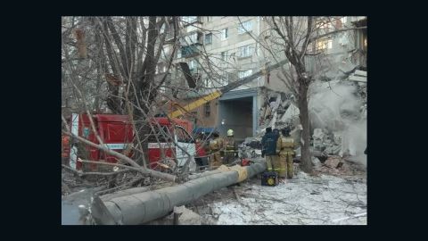 The collapsed building in Magnitogorsk.