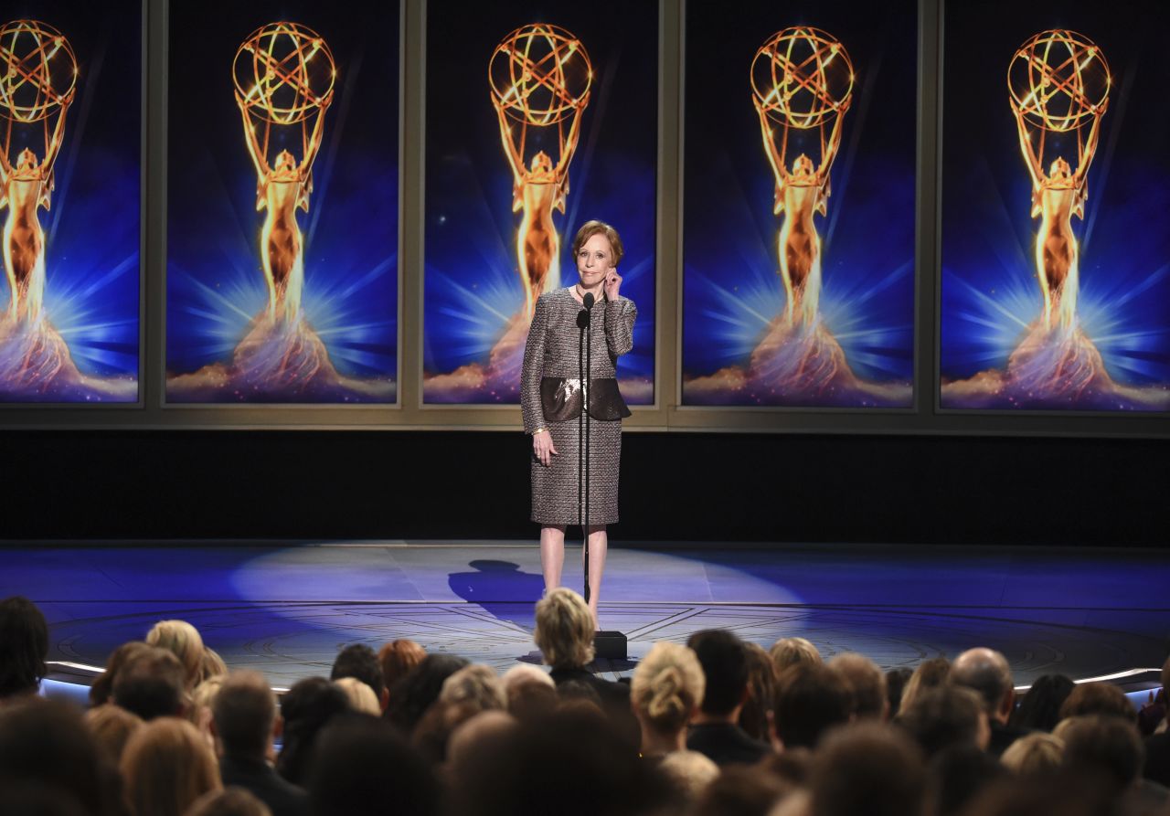 Burnett appears on stage during the Creative Arts Emmy Awards in 2018.