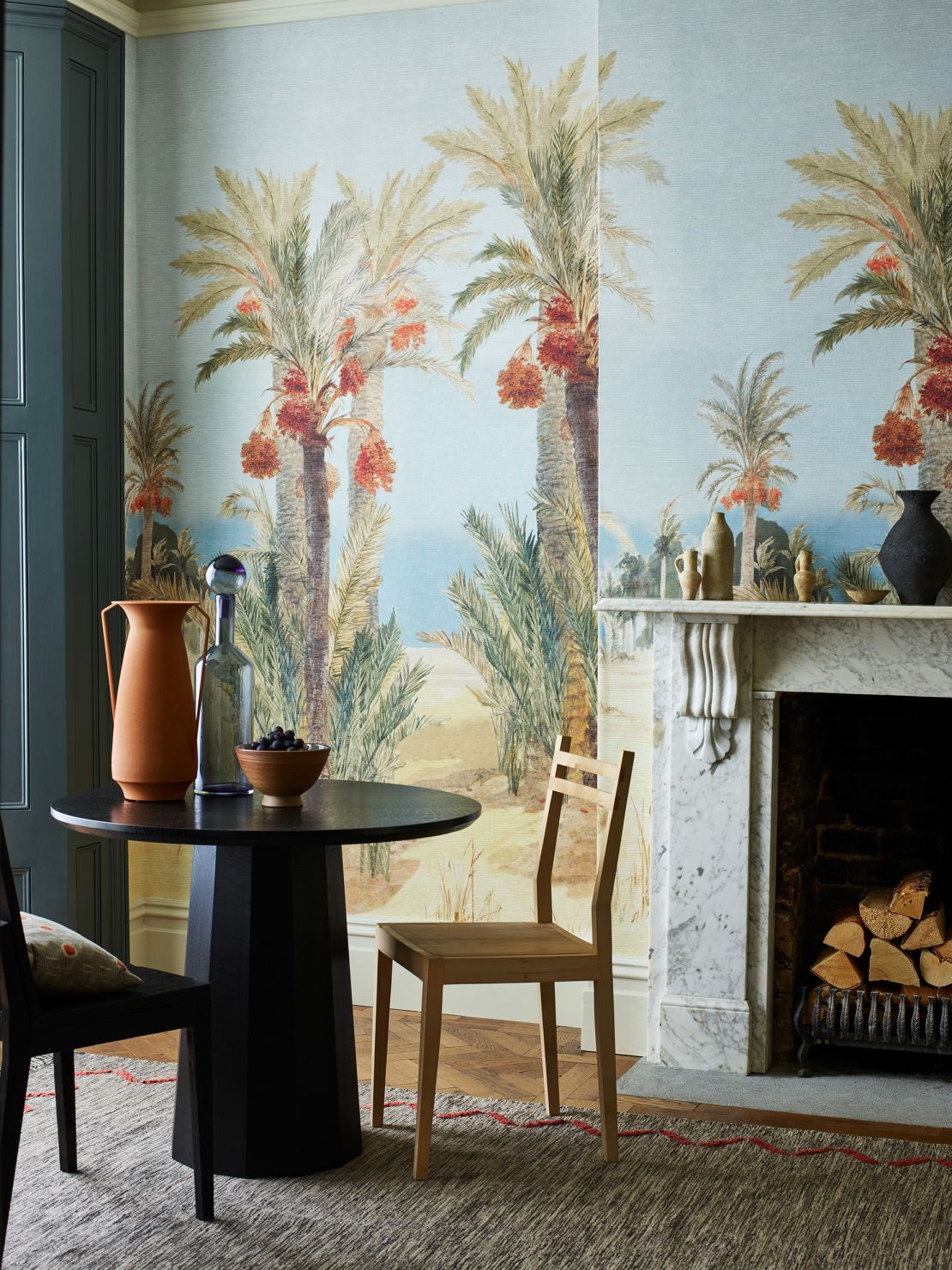 1838 Wallcovering's "Date Palm Mural" was inspired by another V&A archive piece by Elijah Walton who took inspiration from travels to Egypt in the 1860s.  