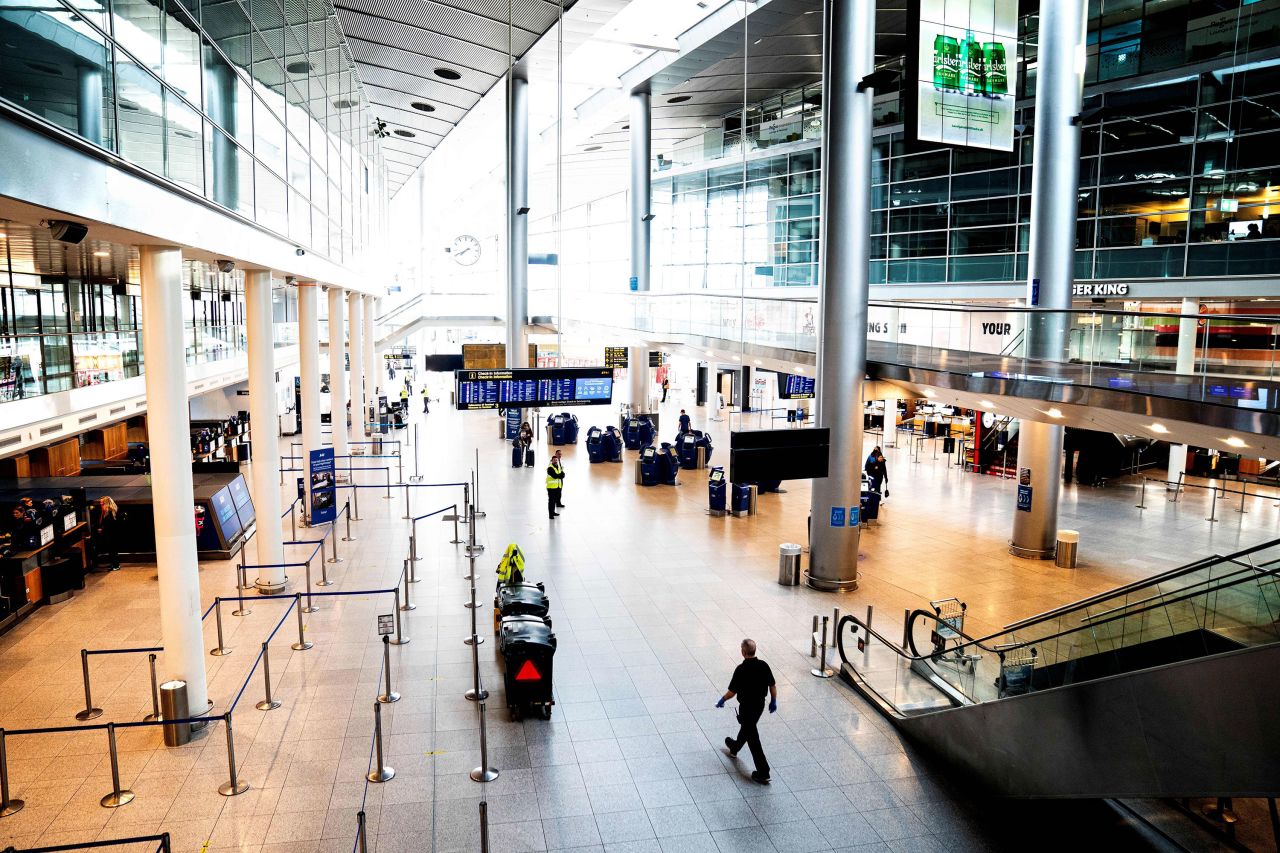 Empty terminal 3 at Copenhagen Airport Kastrup is seen on March 24.