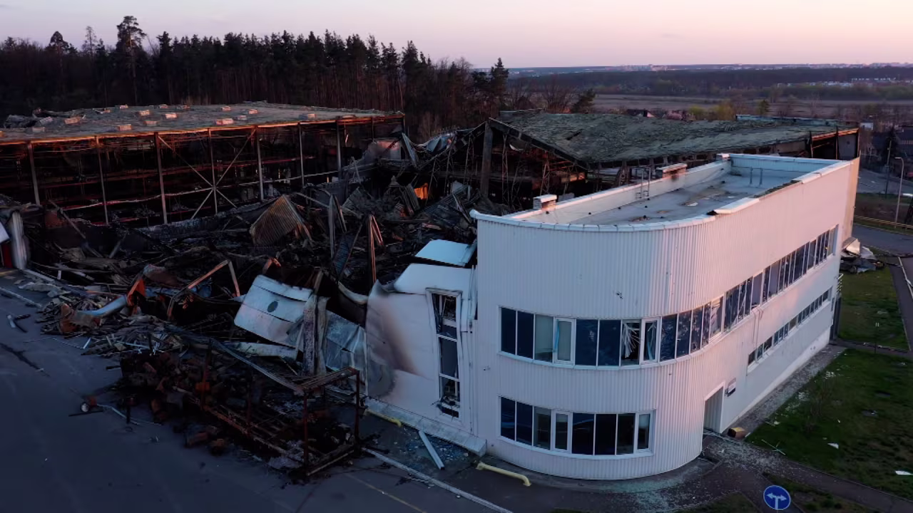 In Horenka, Ukraine, new CNN drone footage shows destruction outside Kyiv, on Sunday, April 24.