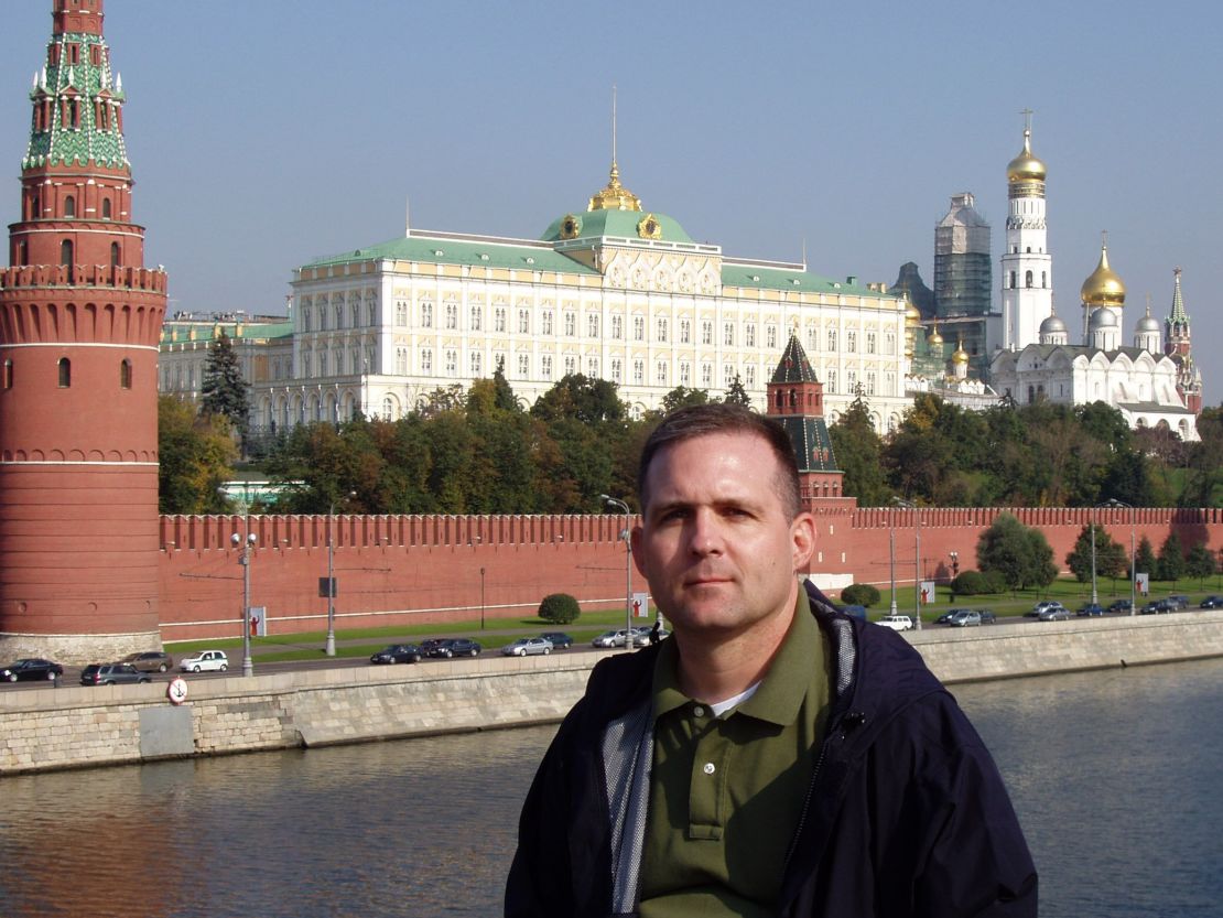 A photo showing Whelan in front of the Kremlin during a visit to Russia in 2006, according to an article on the United States Marine Corps website.
