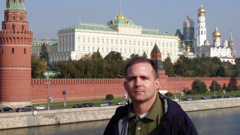 Paul Whelan spent two weeks' military leave in Russia in 2006, according to an article posted on the US Marine Corps website. This photo accompanying the article shows Whelan in front of the Kremlin during that trip.