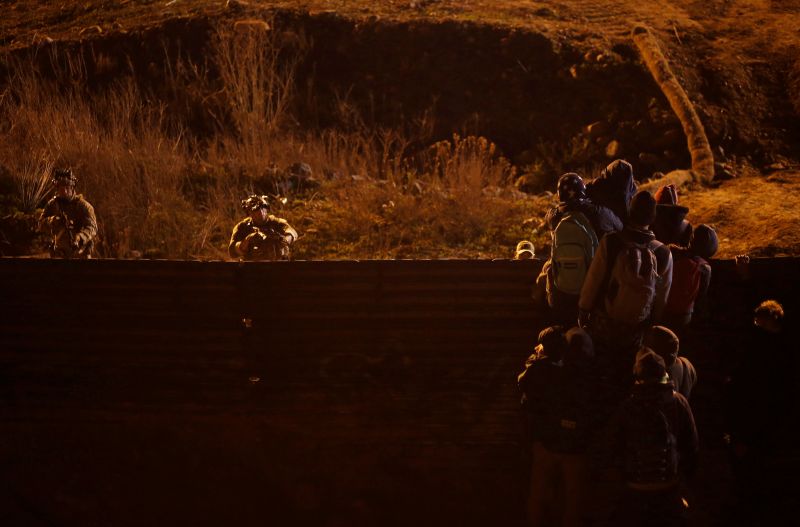 Border Patrol Tear Gas pepper spray used against rock throwing