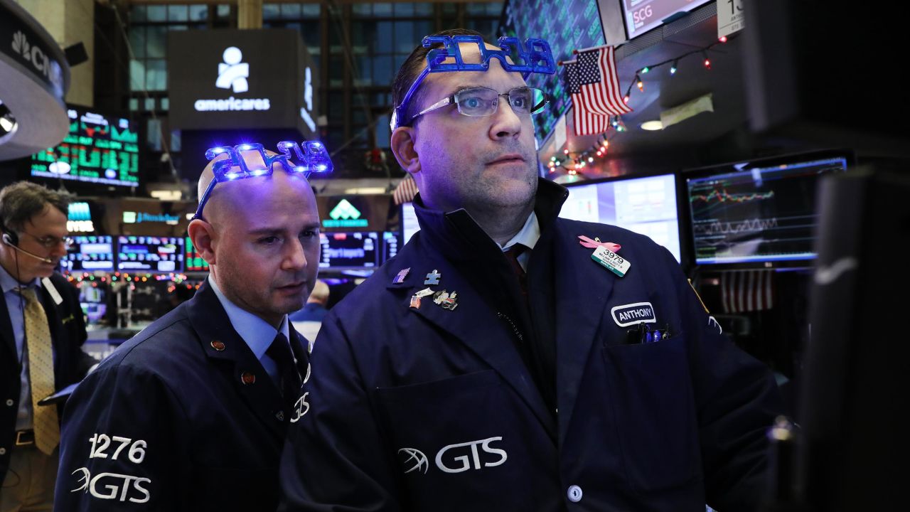 NEW YORK, NEW YORK - DECEMBER 31: Traders work on the floor of the New York Stock Exchange (NYSE) on the last day of the trading year on December 31, 2018 in New York City. Despite a continued strong economy and low unemployment, 2018 proved to be a volatile year in the financial markets with numerous record breaking trading sessions.The Dow finished up over 250 points on the final day of 2018.  (Photo by Spencer Platt/Getty Images)