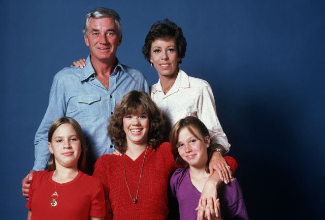 In 1979, Burnett poses with her second husband, Joseph Hamilton, and their daughters Erin, Carrie and Jody. Burnett and Hamilton divorced in 1984. She married her third husband, Brian Miller, in 2001.