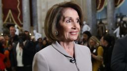 WASHINGTON, DC - JANUARY 02: House Democratic Leader Nancy Pelosi (D-CA) is interviewed while walking through the U.S. Capitol on January 02, 2019 in Washington, DC. Pelosi, who is scheduled to become the next Speaker of the House tomorrow, will meet with other leaders of Congress and U.S. President Donald Trump at the White House later today to discuss border security and ending the partial shutdown of the U.S. government. (Photo by Win McNamee/Getty Images)