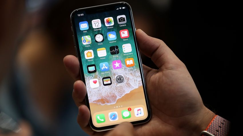 CUPERTINO, CA - SEPTEMBER 12:  The new iPhone X is displayed during an Apple special event at the Steve Jobs Theatre on the Apple Park campus on September 12, 2017 in Cupertino, California. Apple held their first special event at the new Apple Park campus where they announced the new iPhone 8, iPhone X and the Apple Watch Series 3.  (Photo by Justin Sullivan/Getty Images)