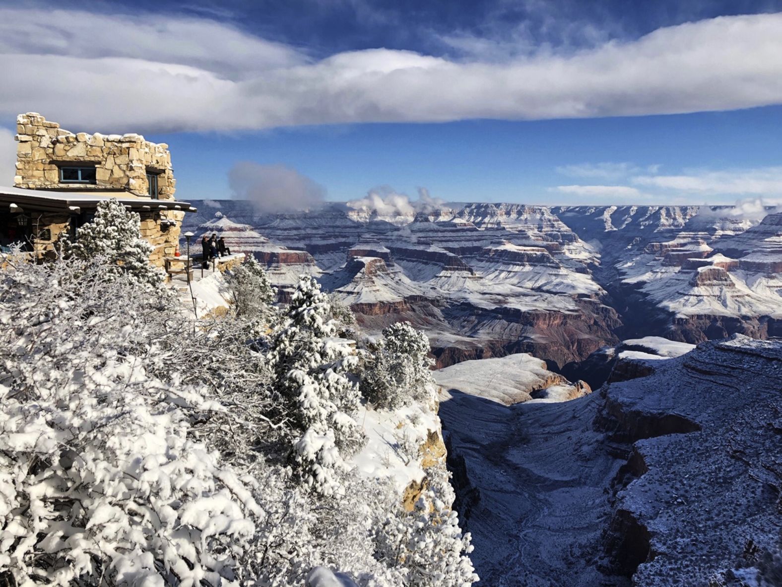 This photo, taken on Tuesday, January 1, shows the South Rim of Grand Canyon National Park in Arizona. While parts of the park were closed because of the shutdown, much of its South Rim was open and accessible.