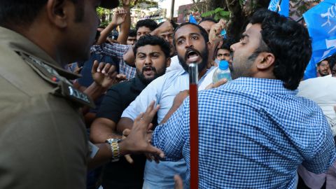 At least one person was killed after protests became violent outside the temple Tuesday.